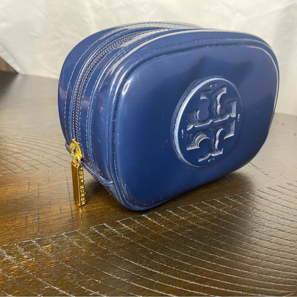 Tory Burch Glossy Blue Pouch
